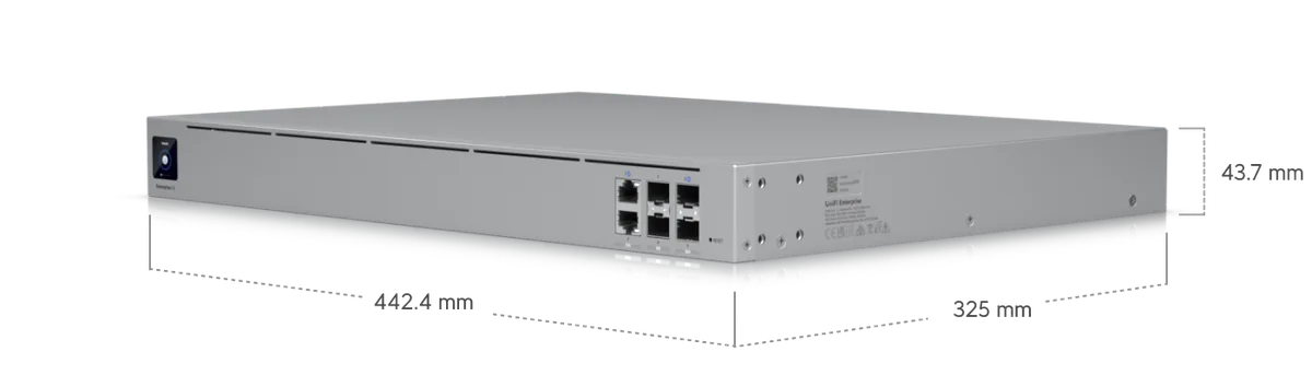Kích thước UniFi EFG 442.4 x 325 x 43.7 mm, chuẩn rack 1U Kích thước UniFi EFG 442.4 x 325 x 43.7 mm, chuẩn rack 1U