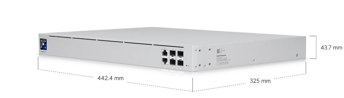 Kích thước UXG-Enterprise 442.4 x 325 x 43.7 mm, chuẩn rack 1U Kích thước UXG-Enterprise 442.4 x 325 x 43.7 mm, chuẩn rack 1U