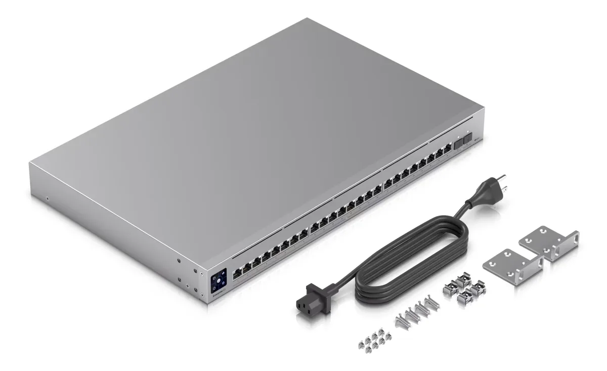 Phụ kiện USW-EnterpriseXG-24: dây nguồn, tai rack, ốc vít Phụ kiện USW-EnterpriseXG-24: dây nguồn, tai rack, ốc vít