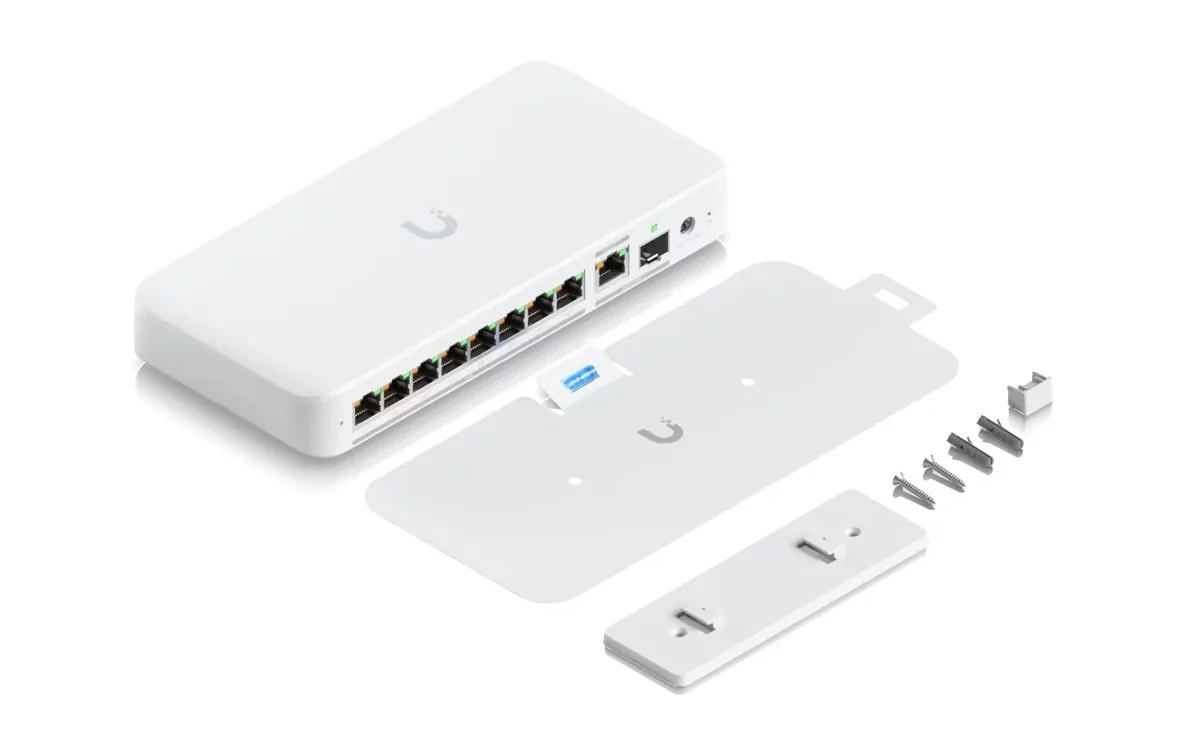 Phụ kiện USW-Flex-2.5G-8-PoE: bộ treo tường, ốc vít Phụ kiện USW-Flex-2.5G-8-PoE: bộ treo tường, ốc vít