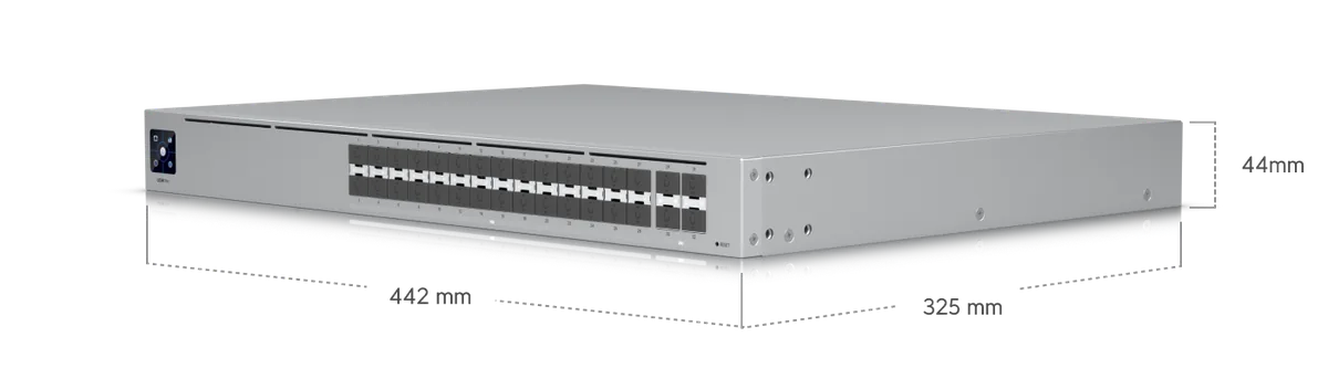 Kích thước USW-Pro-Aggregation 442 x 325 x 44 mm, chuẩn rack 1U Kích thước USW-Pro-Aggregation 442 x 325 x 44 mm, chuẩn rack 1U