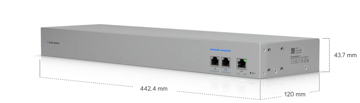 Kích thước USW-WAN-RJ45 442.4 x 120 x 43.7 mm, chuẩn rack 1U Kích thước USW-WAN-RJ45 442.4 x 120 x 43.7 mm, chuẩn rack 1U