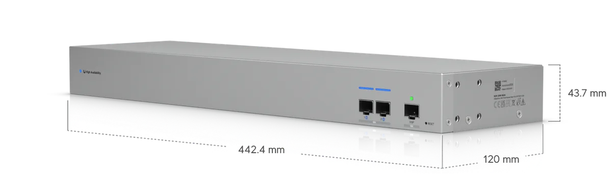 Kích thước USW-WAN 442.4 x 120 x 43.7 mm, chuẩn rack 1U Kích thước USW-WAN 442.4 x 120 x 43.7 mm, chuẩn rack 1U