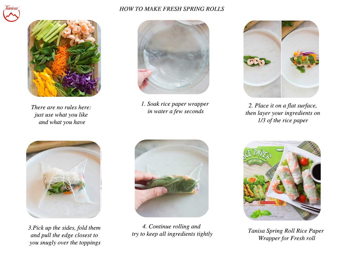 How to make fresh spring rolls rice paper with vegetables & fruits