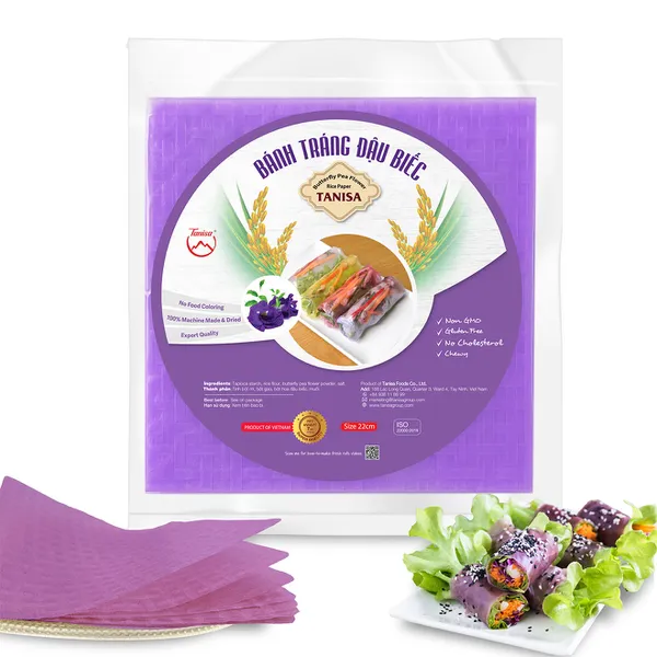 VIETNAMESE BUTTERFLY PEA FLOWER (BLUE PEA FLOWER) RICE PAPER