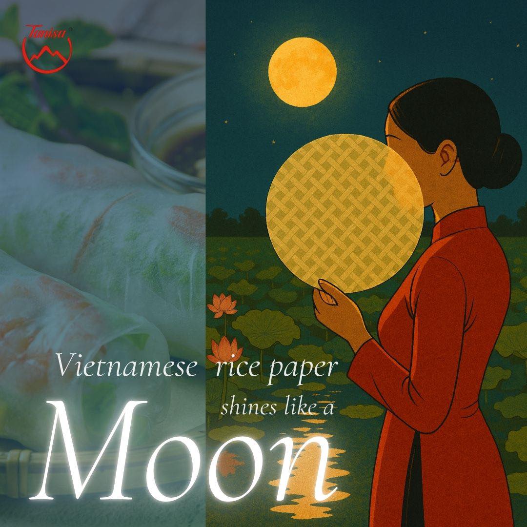 The round rice paper, like the moon, brings a feeling of warmth and togetherness to anyone who enjoys it. The round rice paper, like the moon, brings a feeling of warmth and togetherness to anyone who enjoys it.