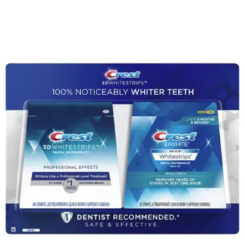 Set miếng dán trắng răng Crest 3D Whitestrips Professional Effects +1 Hour Express 60 miếng