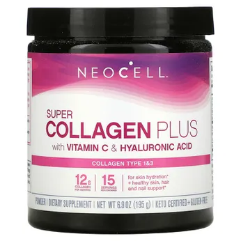 Collagen Neocell Dạng Bột SUPER COLLAGEN PLUS VITAMIN C &HYALURONIC ACID POWDER 195 gram