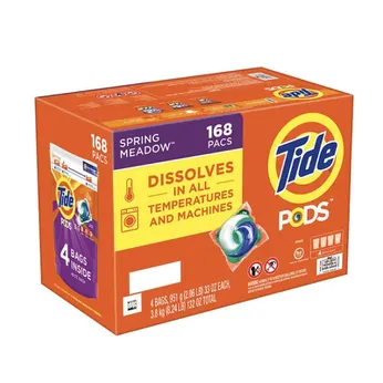 Viên Giặt Quần Áo Tide Pods Dành Cho Máy Giặt Thùng 4 Bịch x42 Viên (168Viên)