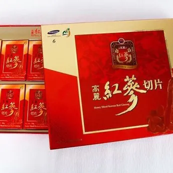 Hồng sâm Hàn Quốc thái lát tẩm mật ong chính hãng Sambok Hộp 10 Gói x 20G