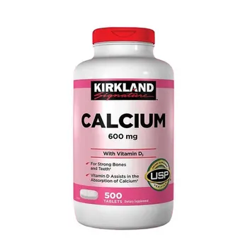 Viên uống Canxi Kirkland Calcium 600mg + D3 hộp 500 viên của Mỹ