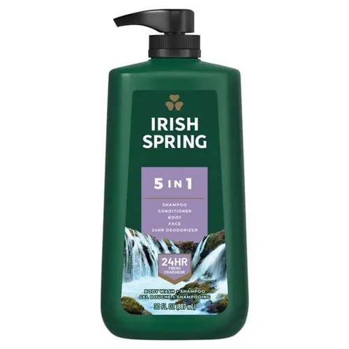Sữa Tắm Gội Toàn Thân Nam Irish Spring 5in1 Hair Face & Body Wash 887ml