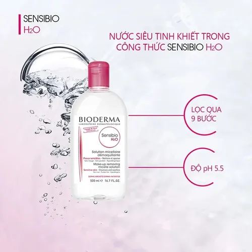 Nước Tẩy Trang Bioderma Dành Cho Da Nhạy Cảm 500ml Sensibio H2O