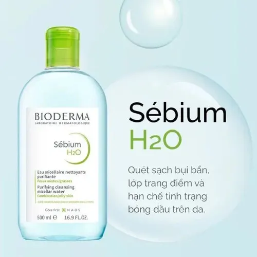 Nước Tẩy Trang Bioderma Dành Cho Da Dầu & Hỗn Hợp 500ml Sébium H2O