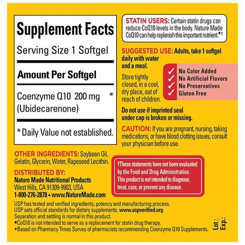 Viên Uống Hỗ Trợ Tim Mạch CoQ10 Nature Made 200mg Của Mỹ
