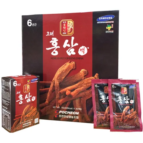 Nước hồng sâm Hàn Quốc 6 năm tuổi Pocheon hộp 30 gói x 70ml