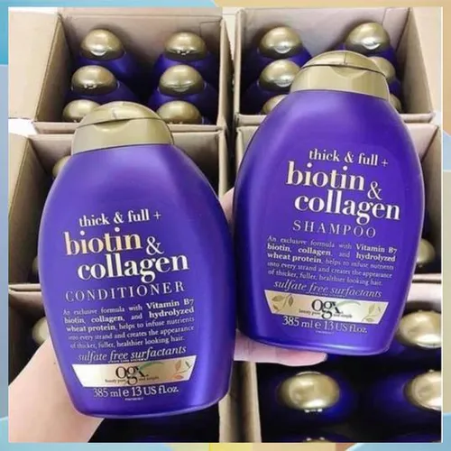 DẦU GỘI XẢ BIOTIN & COLLAGEN OGX 385ML MÀU TÍM