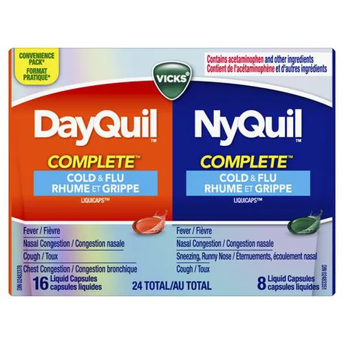 Viên Uống Giảm Ho Và Cảm Cúm Vicks DayQuil & NyQuil Severe Cold & Flu 72 Liquicaps