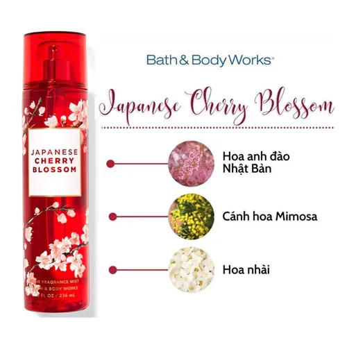 Xịt Thơm Bath & Body Works Japanese Cherry Blossom 236ml