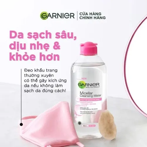Nước Tẩy Trang Garnier Dành Cho Da Nhạy Cảm 400ml Micellar Cleansing Water For Sensitive Skin