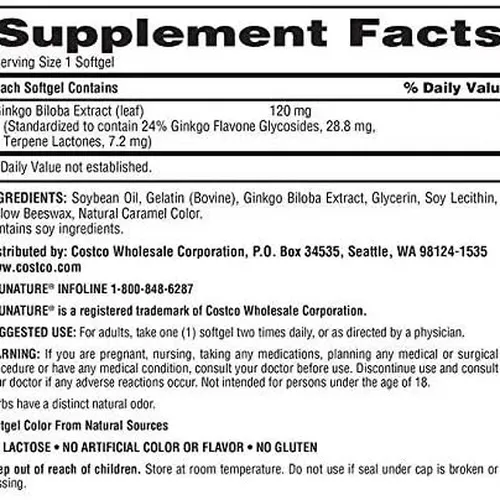 Thuốc bổ não Ginkgo Biloba Trunature 340 viên Mỹ