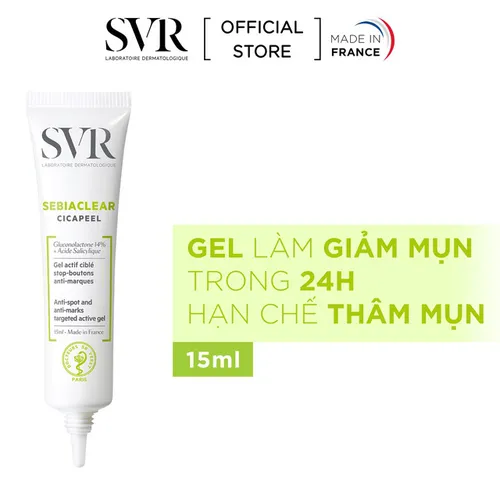 Gel làm giảm mụn dành da dễ bị mụn SVR SEBIACLEAR Cicapeel 15ml