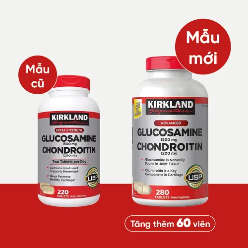 Glucosamine 1500mg & Chondroitin 1200mg hỗ trợ xương khớp của Mỹ 280 viên Kirkland