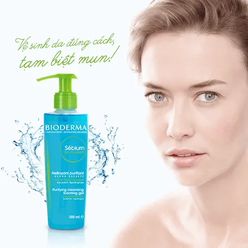 Gel Rửa Mặt Bioderma Sebium Gel Moussant Ngăn Ngừa Mụn Cho Da Dầu 