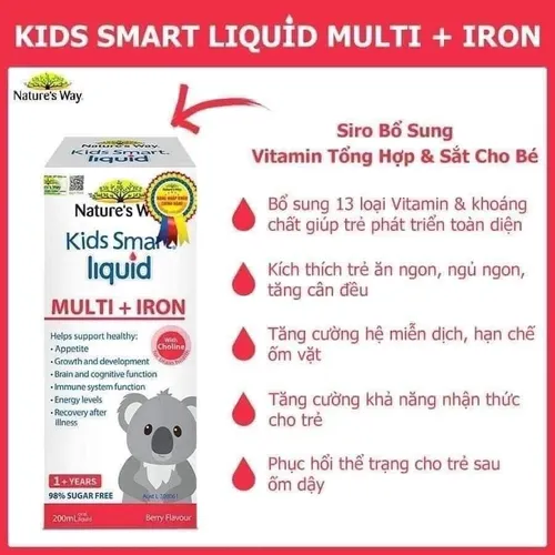 Siro Bổ Sung Sắt Multi + Iron Liquid Nature's Way Kids Smart 200ml