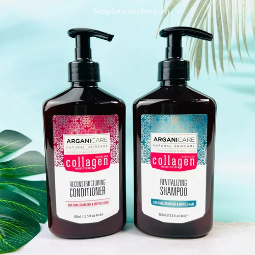 Dầu Gội Xả ArganiCare Collagen Siêu Mượt Tóc 400ml