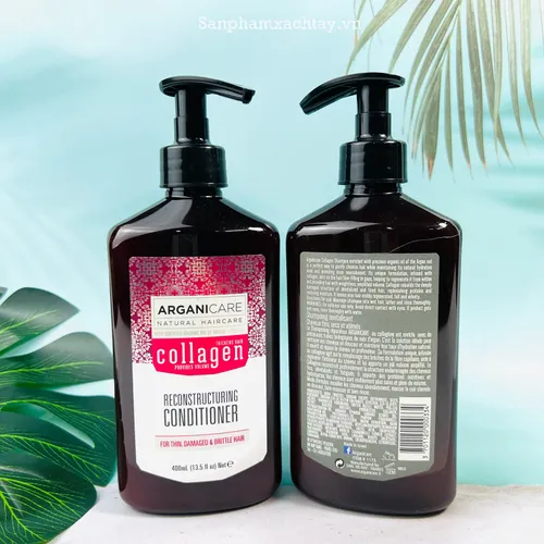 Dầu Gội Xả ArganiCare Collagen Siêu Mượt Tóc 400ml