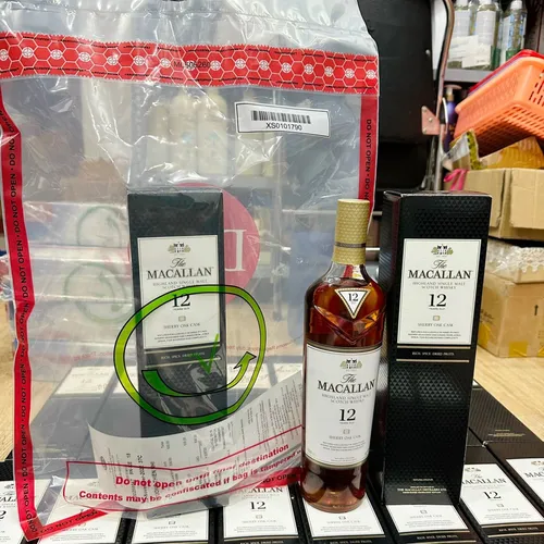 Rượu Macallan 12 Sherry Oak Xách Tay Duty Free Full Seal Bill