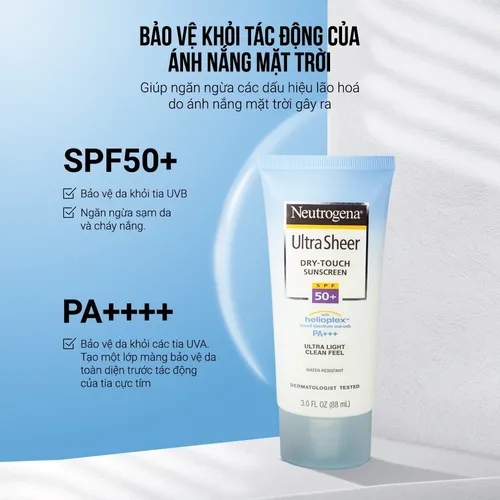 Kem Chống Nắng Neutrogena Ultra Sheer Dry Touch Khô Thoáng SPF 50 PA+++ 88ml