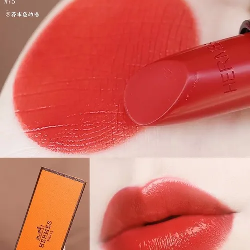 Son Hermès Satin Màu 75 Rouge Amazone Màu Đỏ Cam