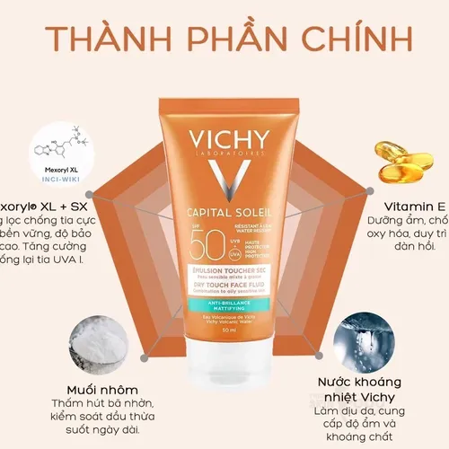 Kem Chống Nắng Vichy Ideal Soleil Mattifying Face Fluid Dry Touch SPF50+ 50ml