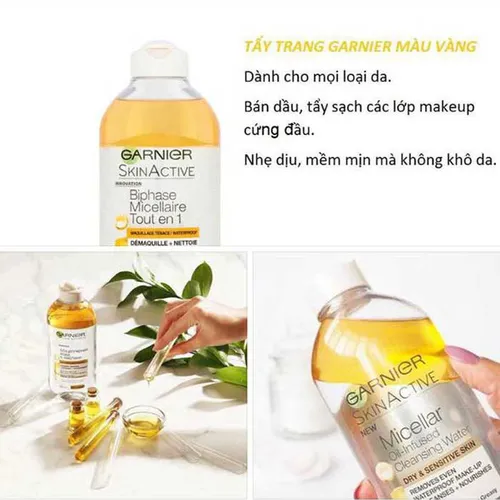 Nước Tẩy Trang Garnier Làm Sạch Sâu Lớp Trang Điểm Micellar Oil Infused Cleansing Water