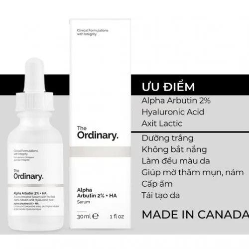 Tinh Chất The Ordinary Alpha Arbutin 2% + HA Dưỡng Trắng Mờ Thâm Nám