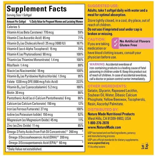 Vitamin Tổng Hợp Cho Bà Bầu Nature Made Prenatal Multi DHA 150 Viên