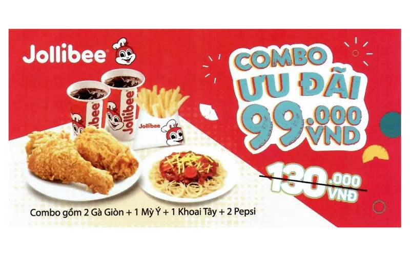 Combo ưu đãi Jollibi