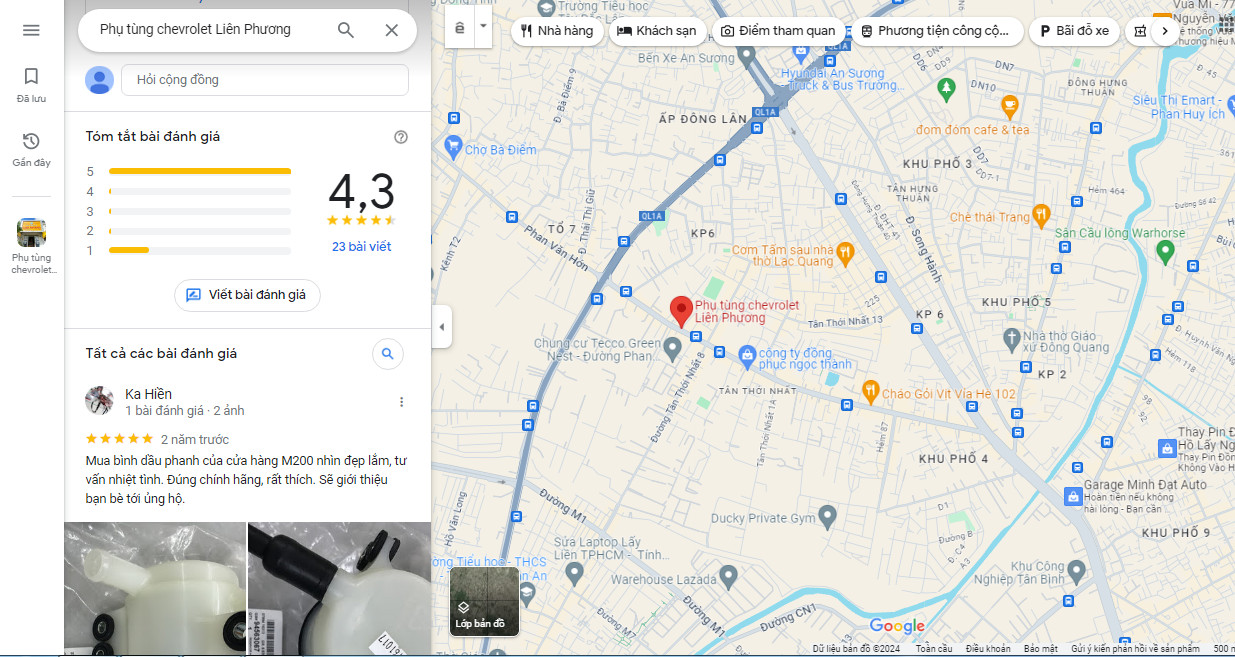 đánh giá khách hàng về phụ tùng chevrolet Liên Phương đánh giá khách hàng về phụ tùng chevrolet Liên Phương