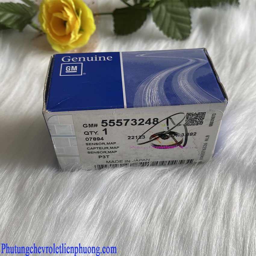 Cảm biến áp suất khí nạp xe Chevrolet Spark M300 Tem mác và vỏ hộp chính hãng của cảm biến áp suất khí nạp xe Spark M300