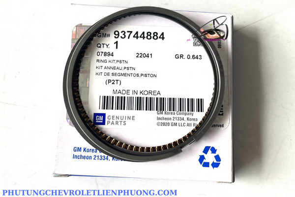 Bạc xéc măng Cos 0 xe Chevrolet Spark M300 Tem mác và mã số chính hãng bạc xéc măng Cos 0 xe Chevrolet Spark M300