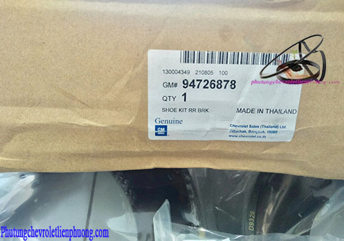 Guốc phanh sau xe Chevrolet Colorado Tem mác và mã số chính hãng của guốc phanh sau xe Colorado