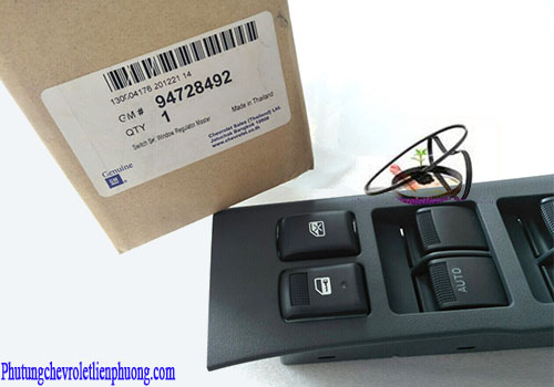 Công tắc nâng hạ kính tổng Chevrolet Colorado Tem mác và mã số chính hãng của công tắc nâng hạ kính tổng Chevrolet Colorado