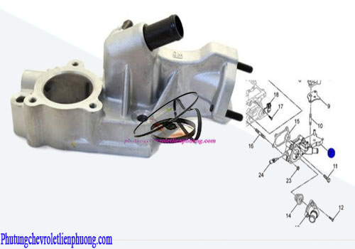 Đế bắt van hằng nhiệt Chevrolet Spark M300 Đế bắt van hằng nhiệt/cụm chia nước Spark M300,Matiz4