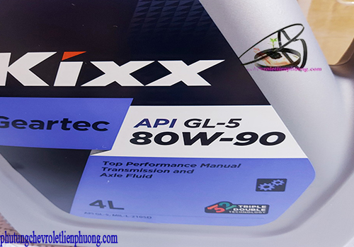 Nhớt hộp số ô tô Kixx Thông số kỹ thuật trên thân chai nhớt hộp số ô tô Kixx