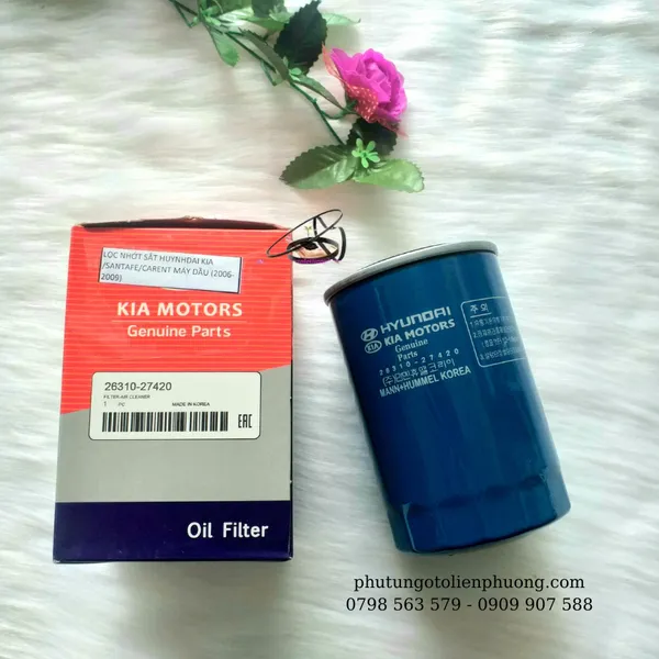 Lọc nhớt sắt huyndai kia Santafe Carent máy dầu 2006 - 2009