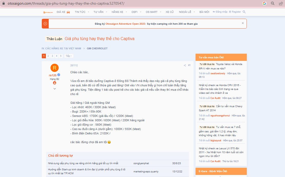 các cuộc thảo luận về phụ tùng captiva sẽ giúp ích trong việc tìm hiểu các cuộc thảo luận về phụ tùng captiva sẽ giúp ích trong việc tìm hiểu