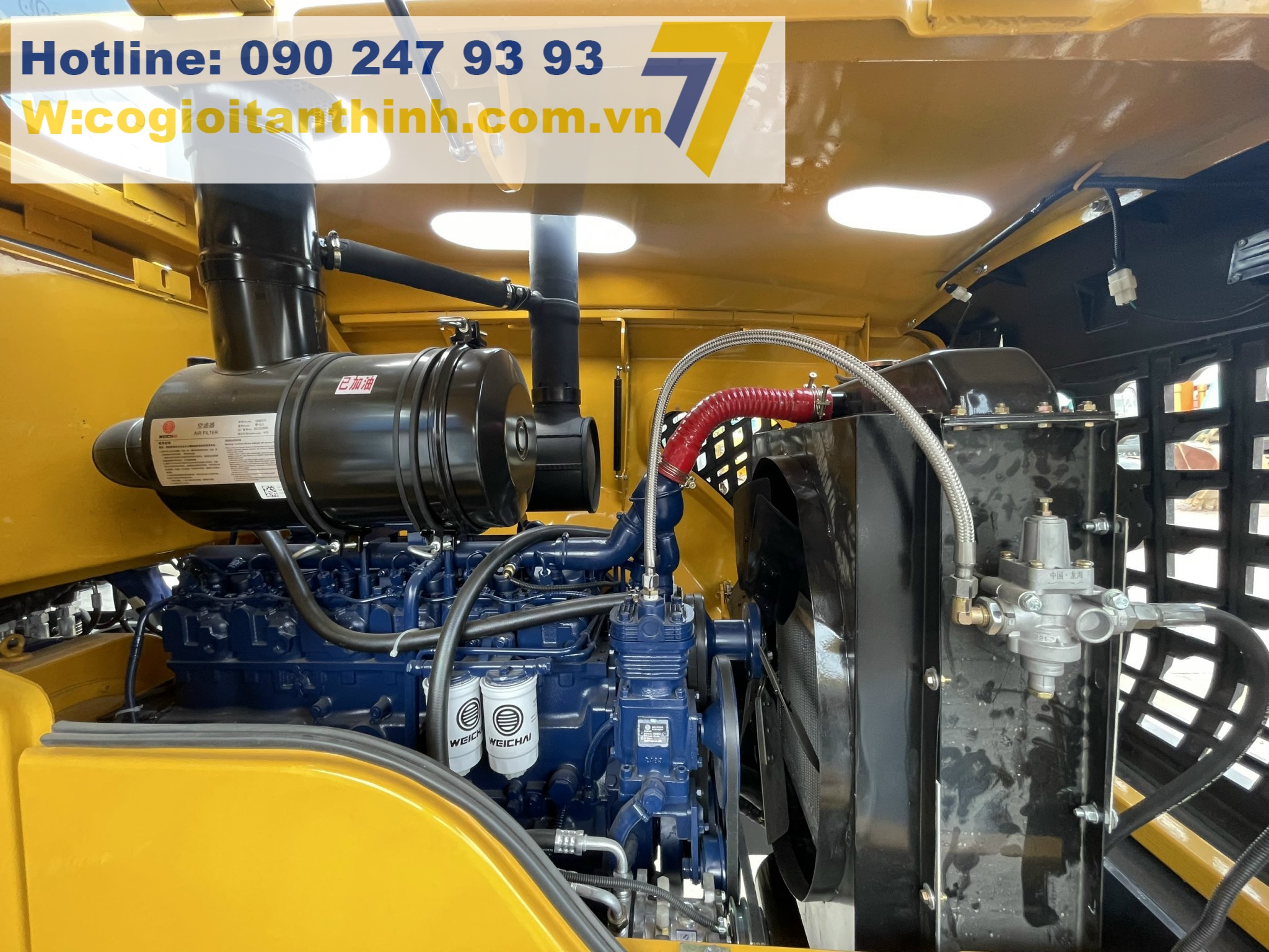 Khoang động cơ máy xúc lật SGZG T950G