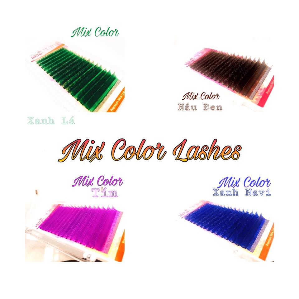 lông mi mix màu